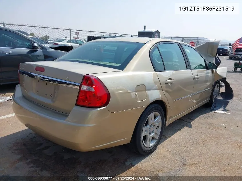 1G1ZT51F36F231519 2006 Chevrolet Malibu Lt