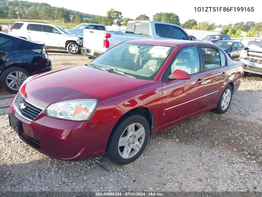 2006 Chevrolet Malibu Lt VIN: 1G1ZT51F86F199165 Lot: 39966204