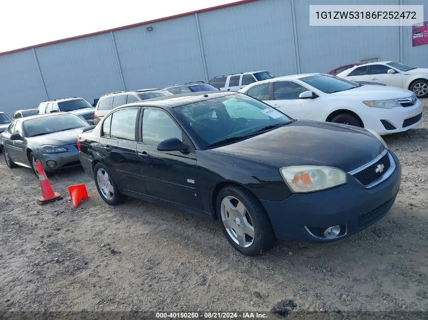 2006 Chevrolet Malibu Ss VIN: 1G1ZW53186F252472 Lot: 40150250