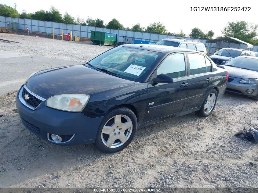 2006 Chevrolet Malibu Ss VIN: 1G1ZW53186F252472 Lot: 40150250