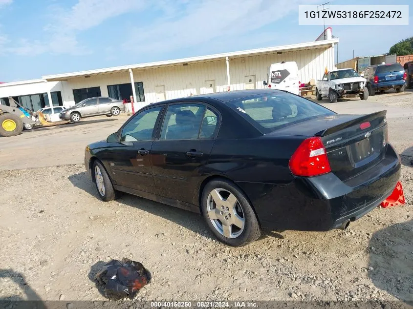 2006 Chevrolet Malibu Ss VIN: 1G1ZW53186F252472 Lot: 40150250