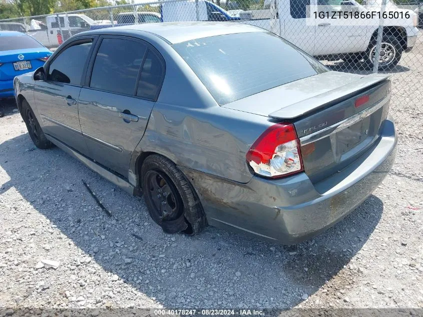 2006 Chevrolet Malibu Lt VIN: 1G1ZT51866F165016 Lot: 40178247