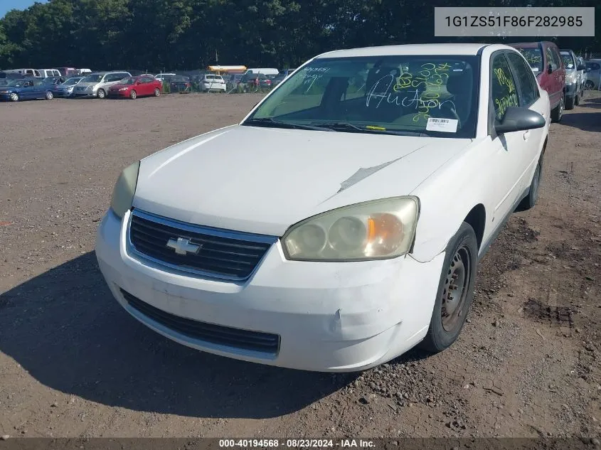 2006 Chevrolet Malibu Ls VIN: 1G1ZS51F86F282985 Lot: 40194568