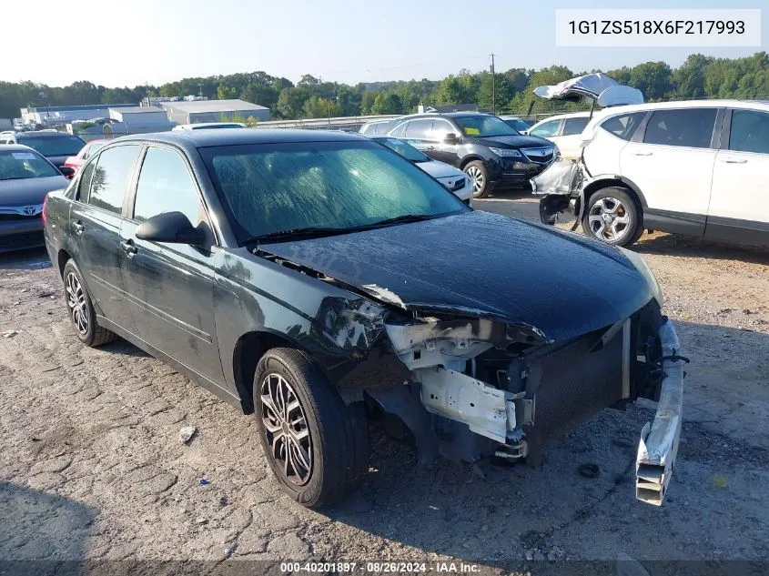 2006 Chevrolet Malibu Ls VIN: 1G1ZS518X6F217993 Lot: 40201897