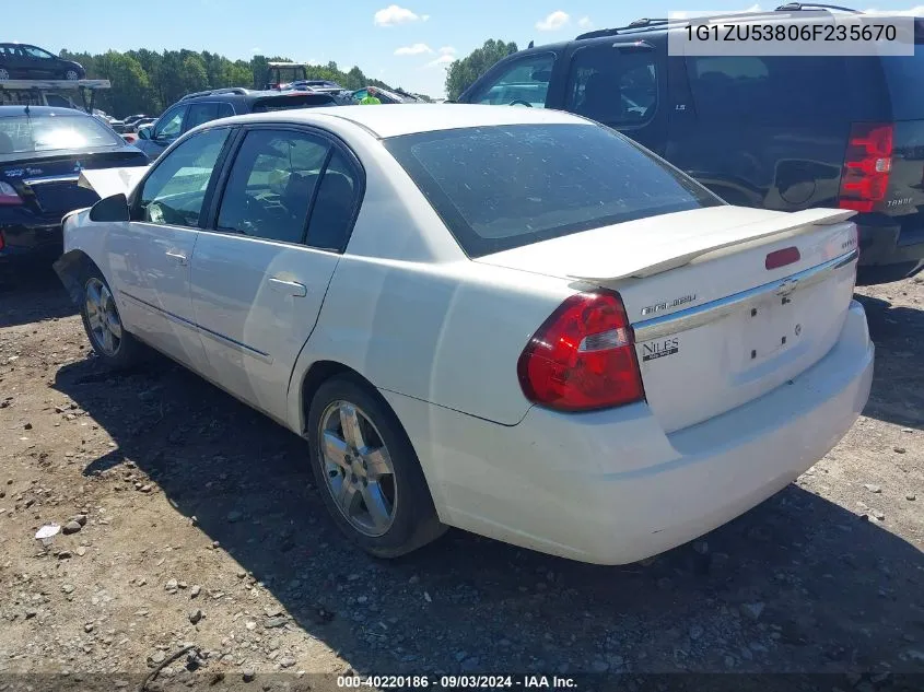 2006 Chevrolet Malibu Ltz VIN: 1G1ZU53806F235670 Lot: 40220186