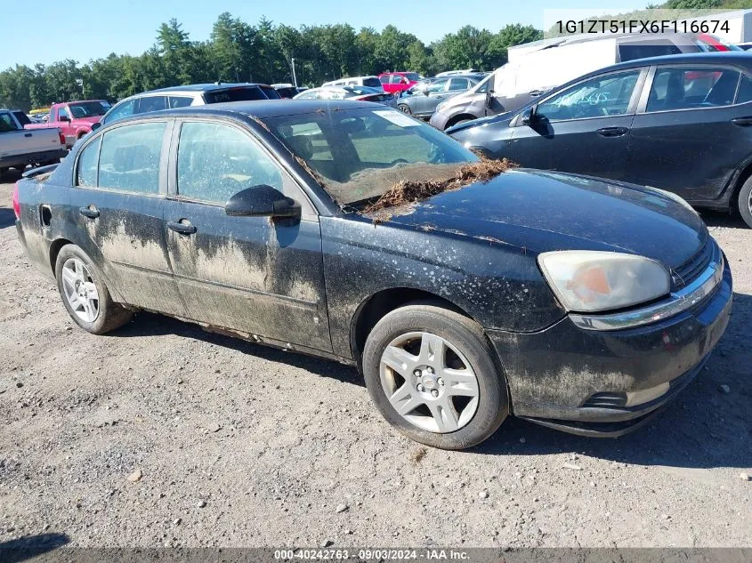 2006 Chevrolet Malibu Lt VIN: 1G1ZT51FX6F116674 Lot: 40242763