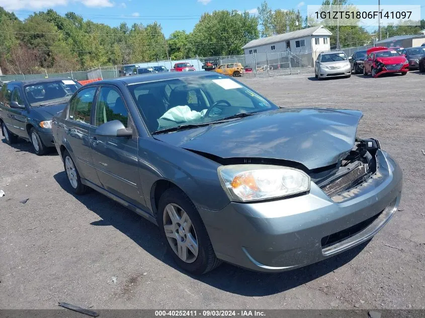 2006 Chevrolet Malibu Lt VIN: 1G1ZT51806F141097 Lot: 40252411