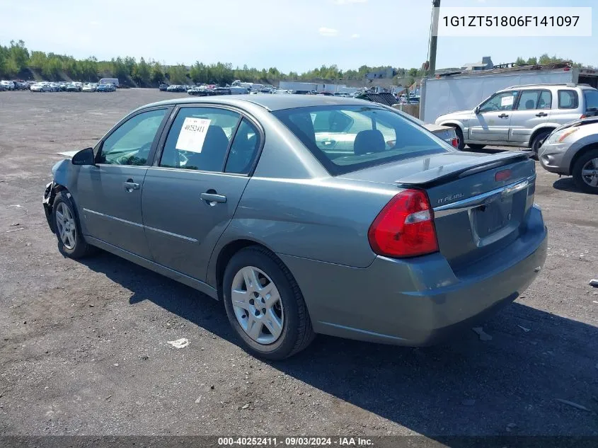 2006 Chevrolet Malibu Lt VIN: 1G1ZT51806F141097 Lot: 40252411