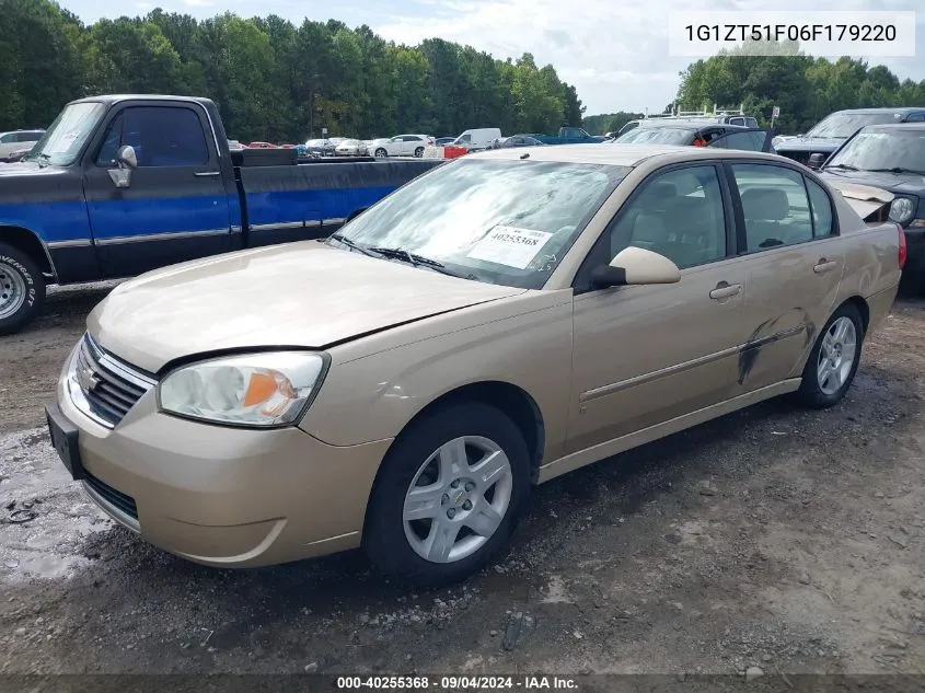 2006 Chevrolet Malibu Lt VIN: 1G1ZT51F06F179220 Lot: 40255368