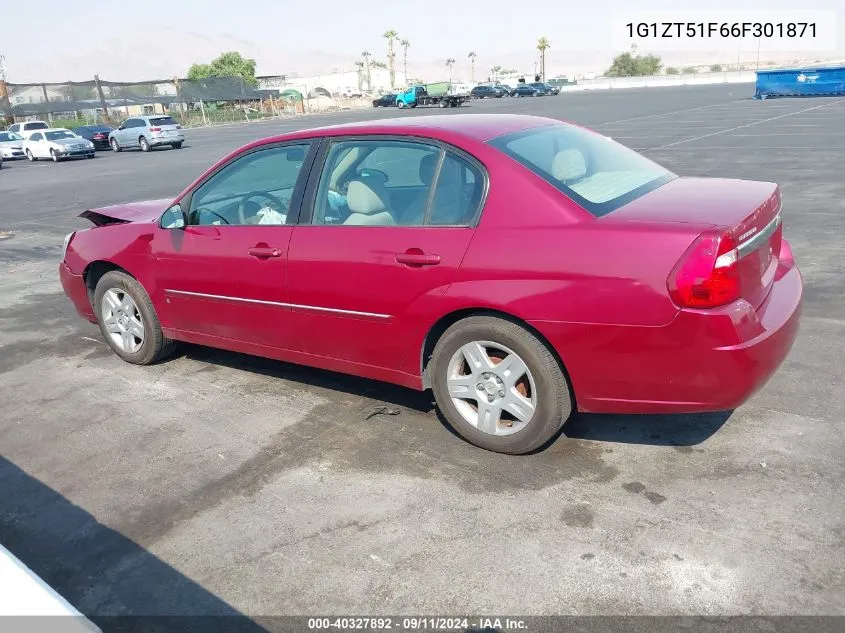 2006 Chevrolet Malibu Lt VIN: 1G1ZT51F66F301871 Lot: 40327892