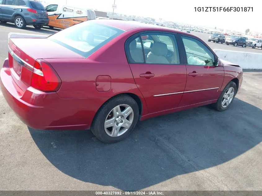 2006 Chevrolet Malibu Lt VIN: 1G1ZT51F66F301871 Lot: 40327892