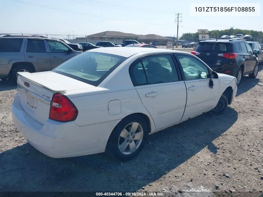 2006 Chevrolet Malibu Lt VIN: 1G1ZT51856F108855 Lot: 40344706