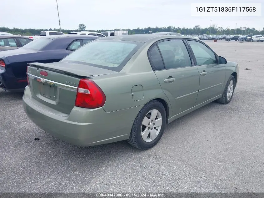 1G1ZT51836F117568 2006 Chevrolet Malibu Lt