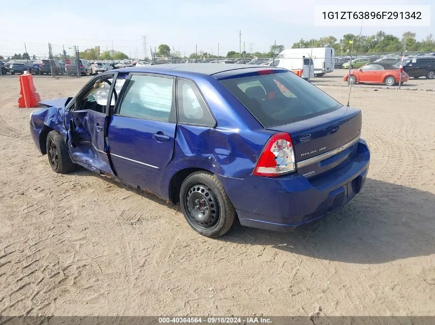 2006 Chevrolet Malibu Maxx Lt VIN: 1G1ZT63896F291342 Lot: 40364564