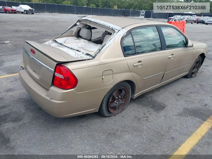 1G1ZT538X6F210388 2006 Chevrolet Malibu Lt