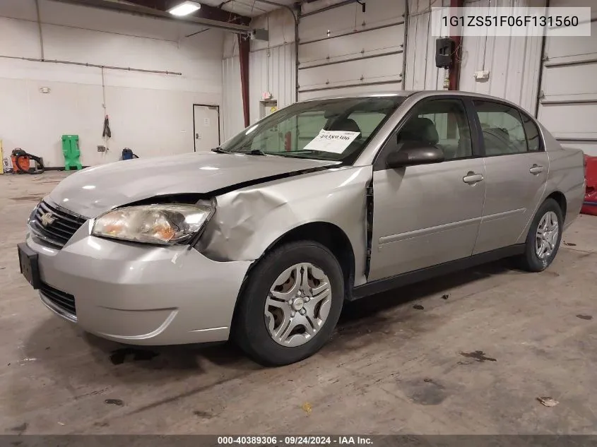 2006 Chevrolet Malibu Ls VIN: 1G1ZS51F06F131560 Lot: 40389306