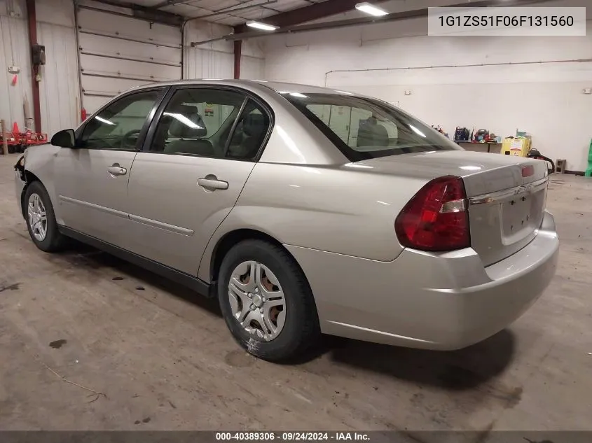 2006 Chevrolet Malibu Ls VIN: 1G1ZS51F06F131560 Lot: 40389306