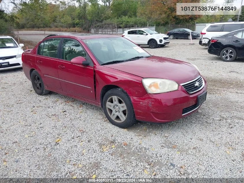 2006 Chevrolet Malibu Lt VIN: 1G1ZT53876F144849 Lot: 40393311