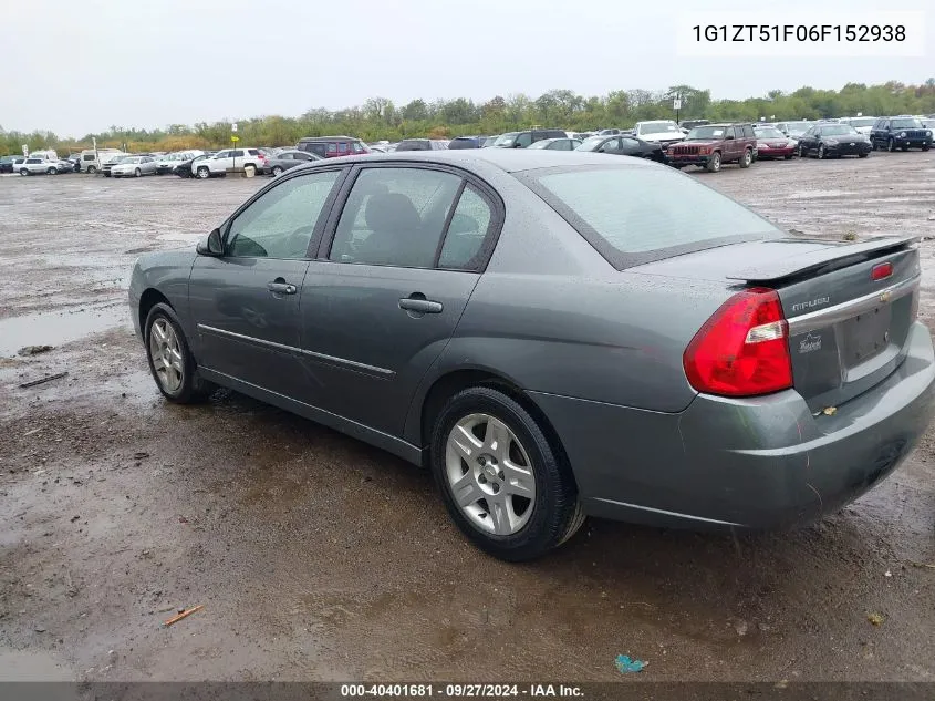 1G1ZT51F06F152938 2006 Chevrolet Malibu Lt