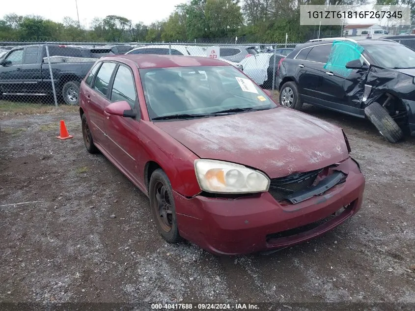 2006 Chevrolet Malibu Maxx Lt VIN: 1G1ZT61816F267345 Lot: 40417688