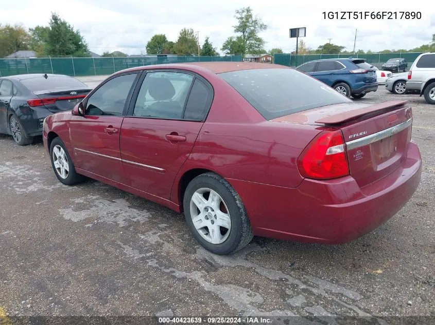 1G1ZT51F66F217890 2006 Chevrolet Malibu Lt