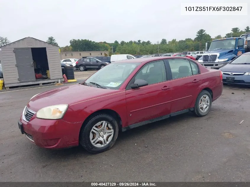 2006 Chevrolet Malibu Ls VIN: 1G1ZS51FX6F302847 Lot: 40427329