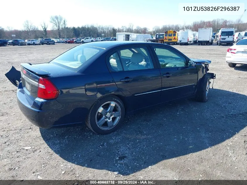 2006 Chevrolet Malibu Ltz VIN: 1G1ZU53826F296387 Lot: 40443732