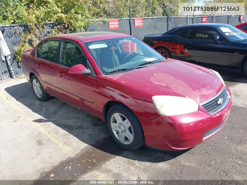 2006 Chevrolet Malibu Lt VIN: 1G1ZT53886F125663 Lot: 40467337