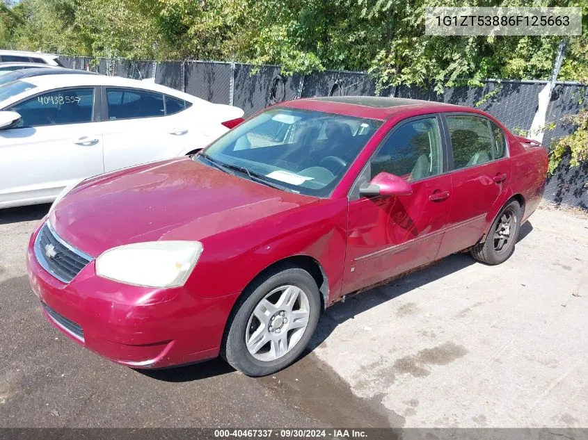 2006 Chevrolet Malibu Lt VIN: 1G1ZT53886F125663 Lot: 40467337