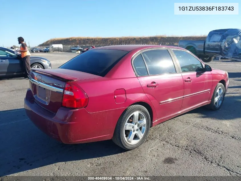 2006 Chevrolet Malibu Ltz VIN: 1G1ZU53836F183743 Lot: 40489834