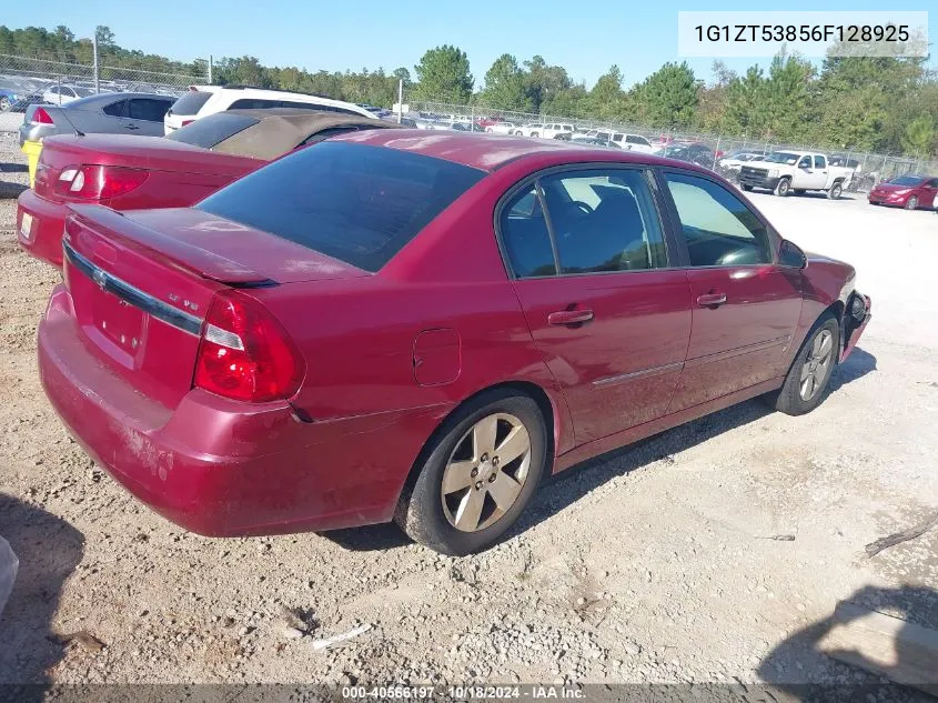 2006 Chevrolet Malibu Lt VIN: 1G1ZT53856F128925 Lot: 40566197