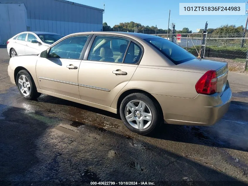 2006 Chevrolet Malibu Lt VIN: 1G1ZT51836F244983 Lot: 40622799