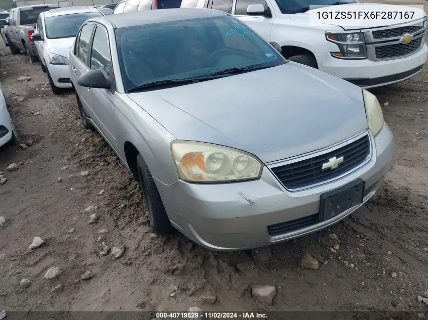 2006 Chevrolet Malibu Ls VIN: 1G1ZS51FX6F287167 Lot: 40719529