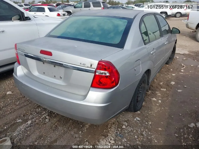 2006 Chevrolet Malibu Ls VIN: 1G1ZS51FX6F287167 Lot: 40719529