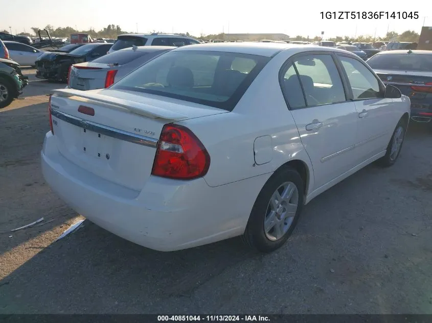 2006 Chevrolet Malibu Lt VIN: 1G1ZT51836F141045 Lot: 40851044