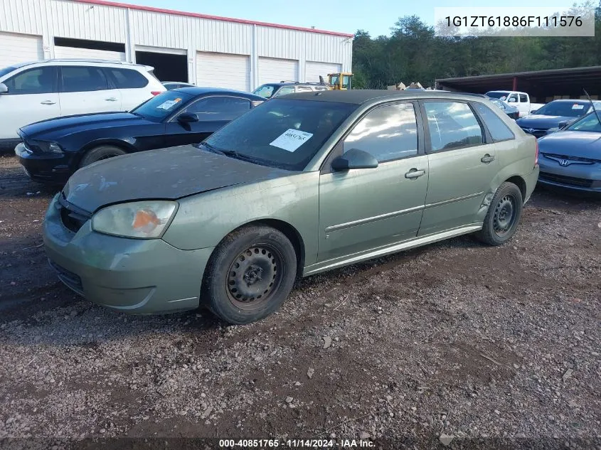 2006 Chevrolet Malibu Maxx Lt VIN: 1G1ZT61886F111576 Lot: 40851765