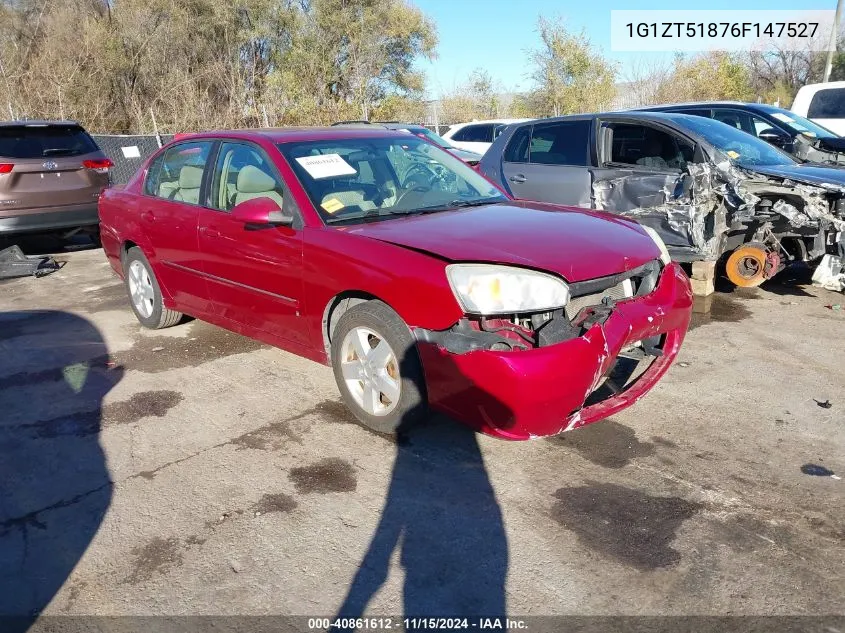 2006 Chevrolet Malibu Lt VIN: 1G1ZT51876F147527 Lot: 40861612