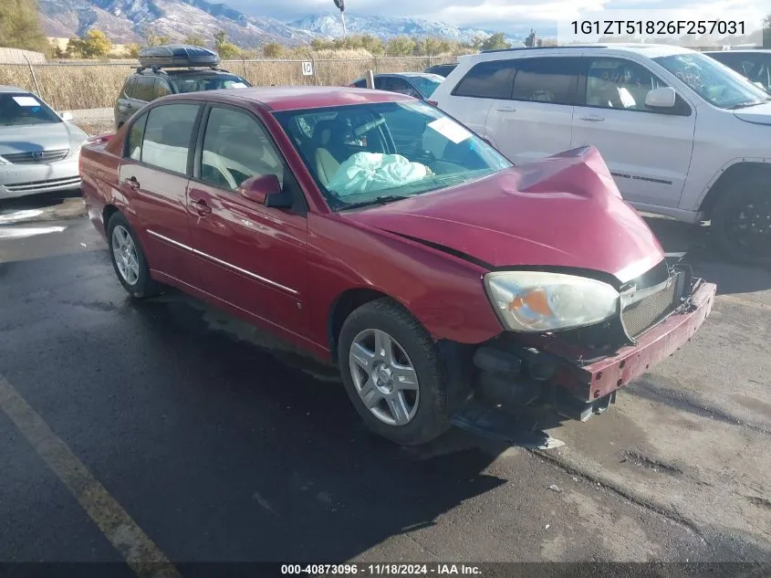 2006 Chevrolet Malibu Lt VIN: 1G1ZT51826F257031 Lot: 40873096