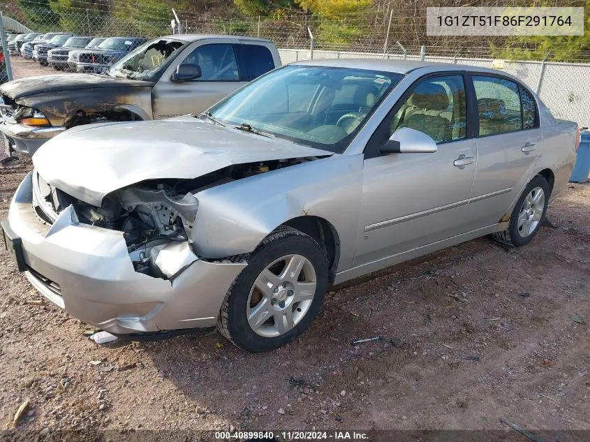 2006 Chevrolet Malibu Lt VIN: 1G1ZT51F86F291764 Lot: 40899840