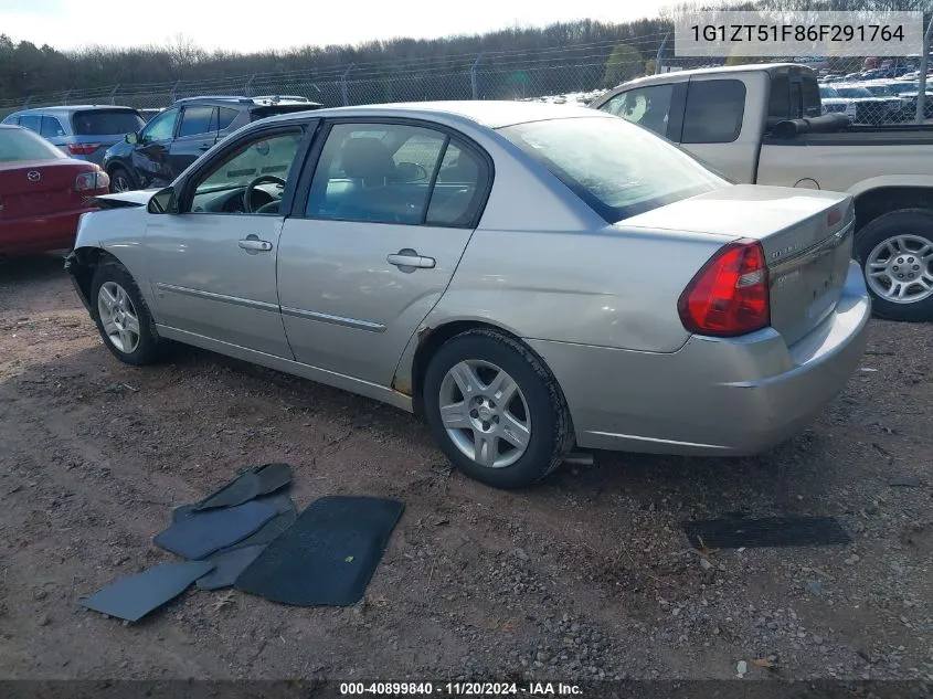 2006 Chevrolet Malibu Lt VIN: 1G1ZT51F86F291764 Lot: 40899840