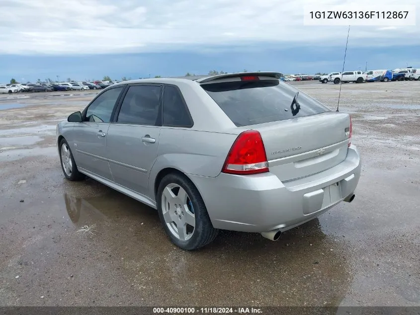 2006 Chevrolet Malibu Maxx Ss VIN: 1G1ZW63136F112867 Lot: 40900100