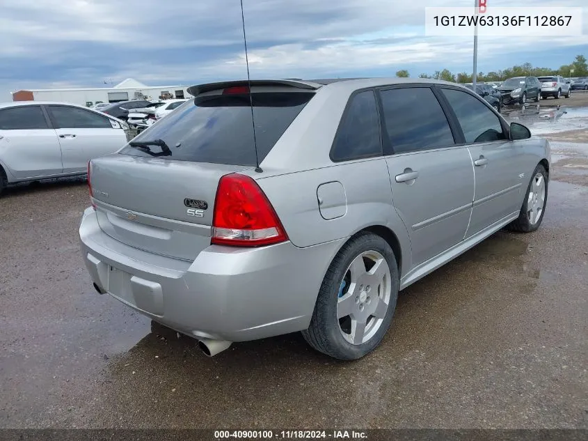 2006 Chevrolet Malibu Maxx Ss VIN: 1G1ZW63136F112867 Lot: 40900100