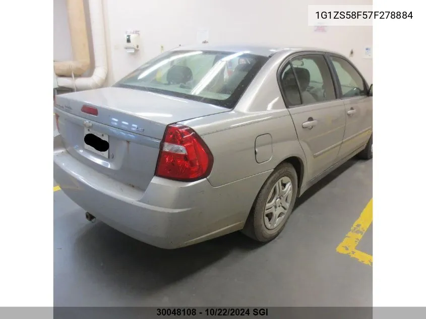 2007 Chevrolet Malibu Ls VIN: 1G1ZS58F57F278884 Lot: 30048108