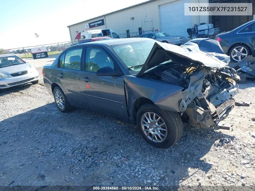 2007 Chevrolet Malibu Ls VIN: 1G1ZS58FX7F231527 Lot: 39394560