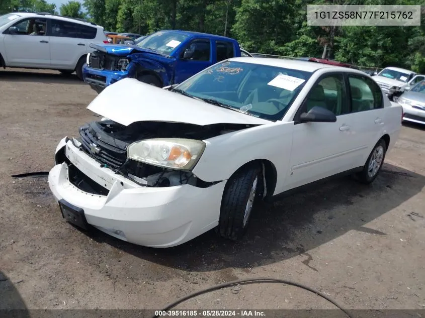 2007 Chevrolet Malibu Ls VIN: 1G1ZS58N77F215762 Lot: 39516185