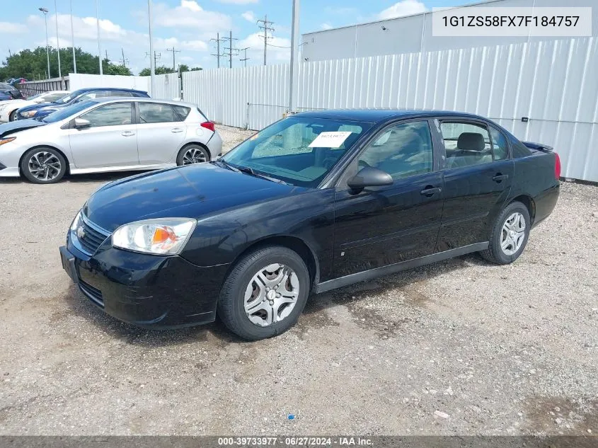 2007 Chevrolet Malibu Ls VIN: 1G1ZS58FX7F184757 Lot: 39733977