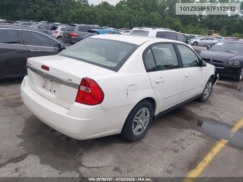 2007 Chevrolet Malibu Ls VIN: 1G1ZS58F57F112932 Lot: 39796757