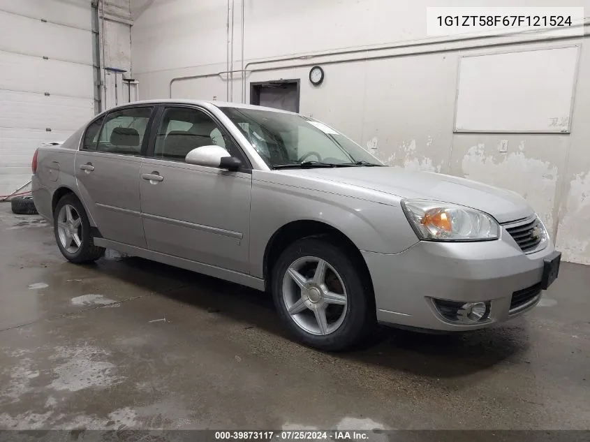 2007 Chevrolet Malibu Lt VIN: 1G1ZT58F67F121524 Lot: 39873117