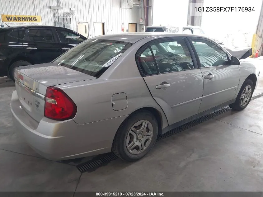 2007 Chevrolet Malibu Ls VIN: 1G1ZS58FX7F176934 Lot: 39915210