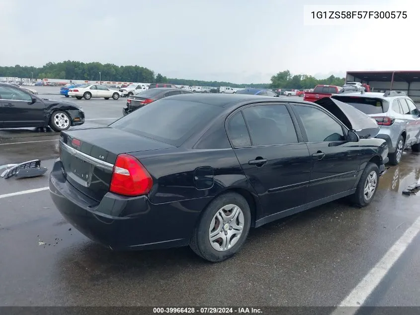 2007 Chevrolet Malibu Ls VIN: 1G1ZS58F57F300575 Lot: 39966428